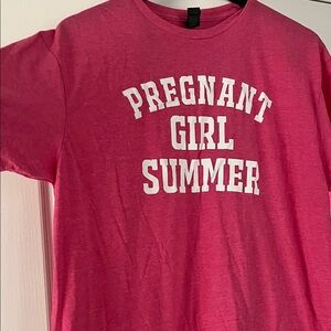 Pink 'Pregnant Girl Summer' Graphic Tee